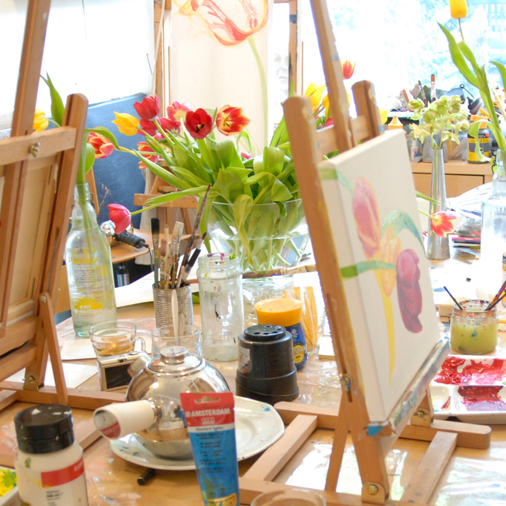 Bloemen schilderen met acrylverf